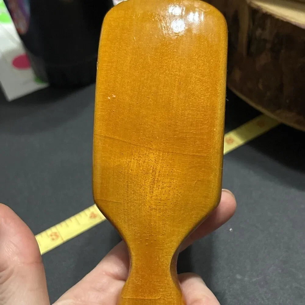 RARE VINTAGE SWANK WEST GERMANY  WOOD Lacquered? HANDLE BRUSH Nylon Bristle